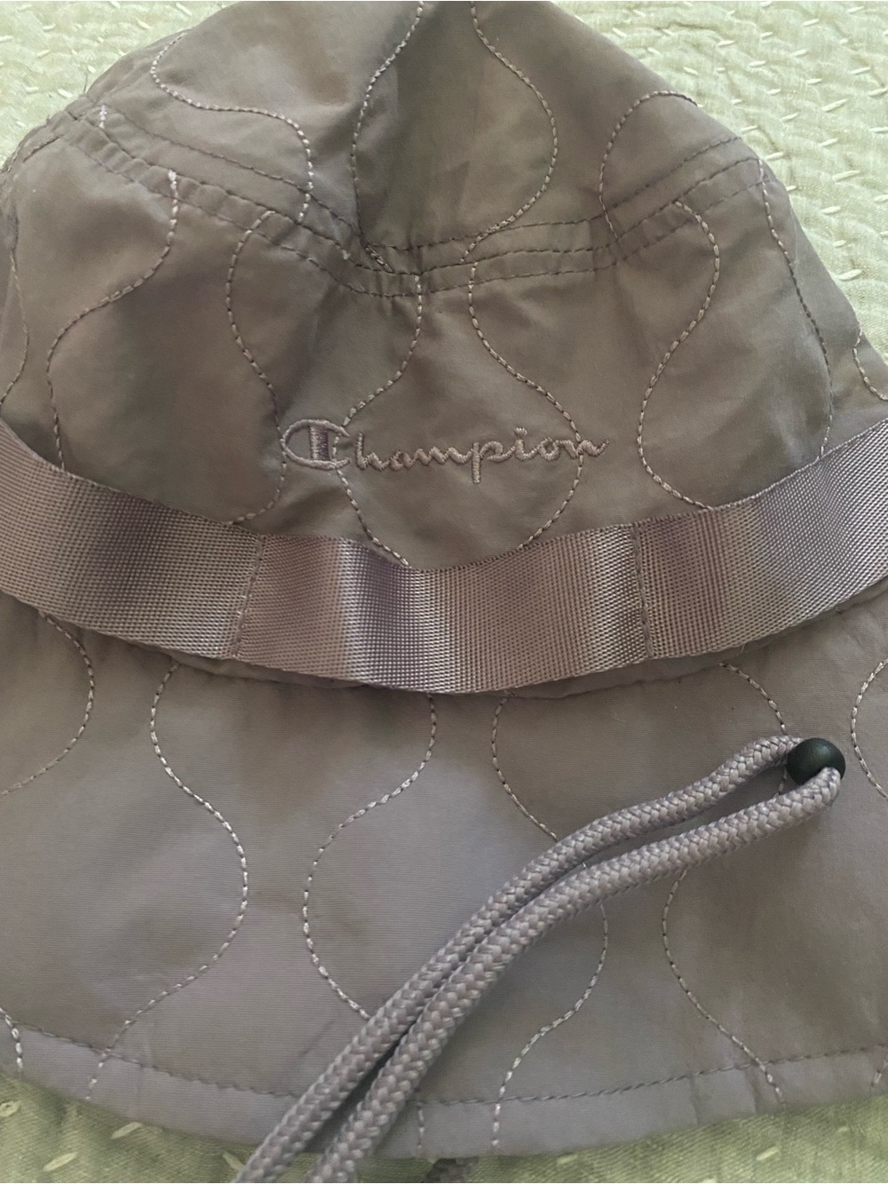 Champion UO Exclusive Taslan Quilted Bucket Hat Purple Adjustable Chin Strap - Picture 5 of 8